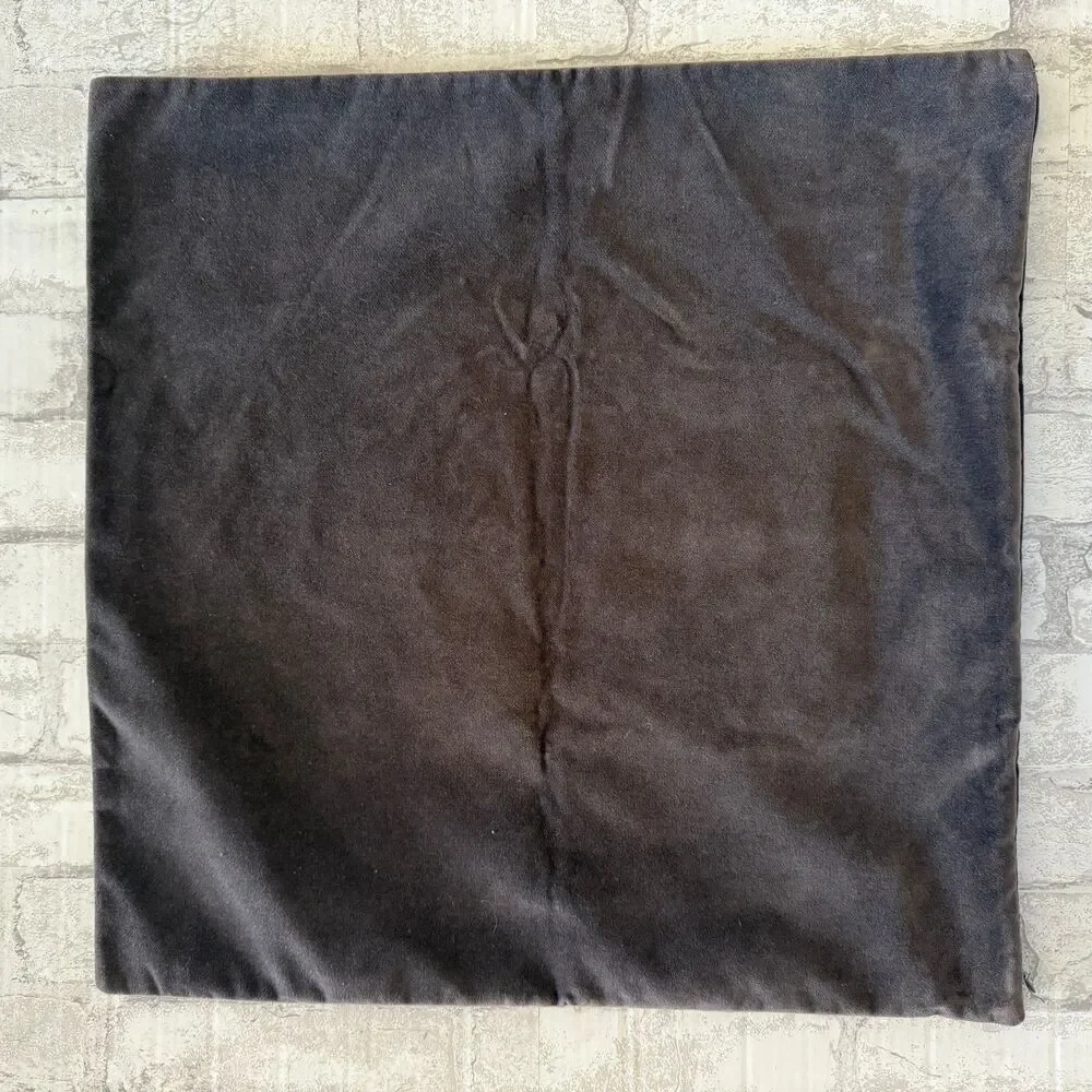 Pottery Barn Snowman Aplique Velour Brown Pillow Cases Winter Holiday 20